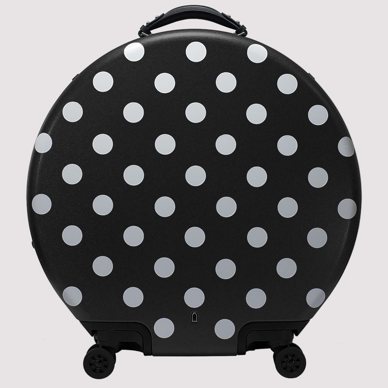 OOKONN Round 24" Check-in Luggage, Monogram Polka Dot