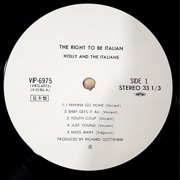 Holly And The Italians : The Right To Be Italian (LP, Album, Promo)