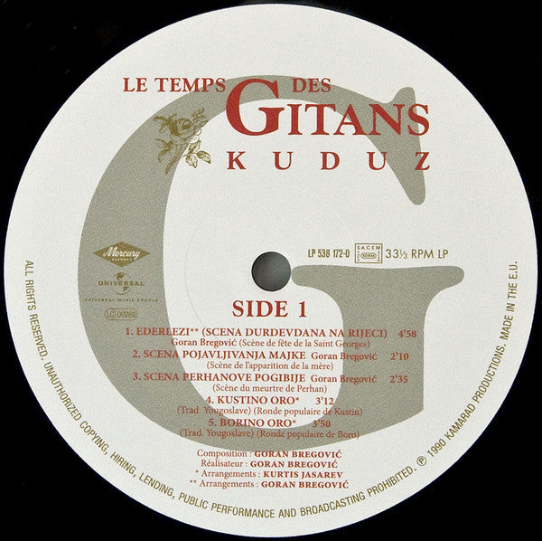 Goran Bregović : Le Temps Des Gitans / Kuduz (Extrait De La Bande Originale Du Film = Original Soundtrack) (LP, Comp, RE)