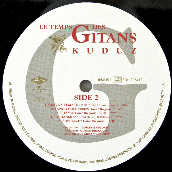 Goran Bregović : Le Temps Des Gitans / Kuduz (Extrait De La Bande Originale Du Film = Original Soundtrack) (LP, Comp, RE)