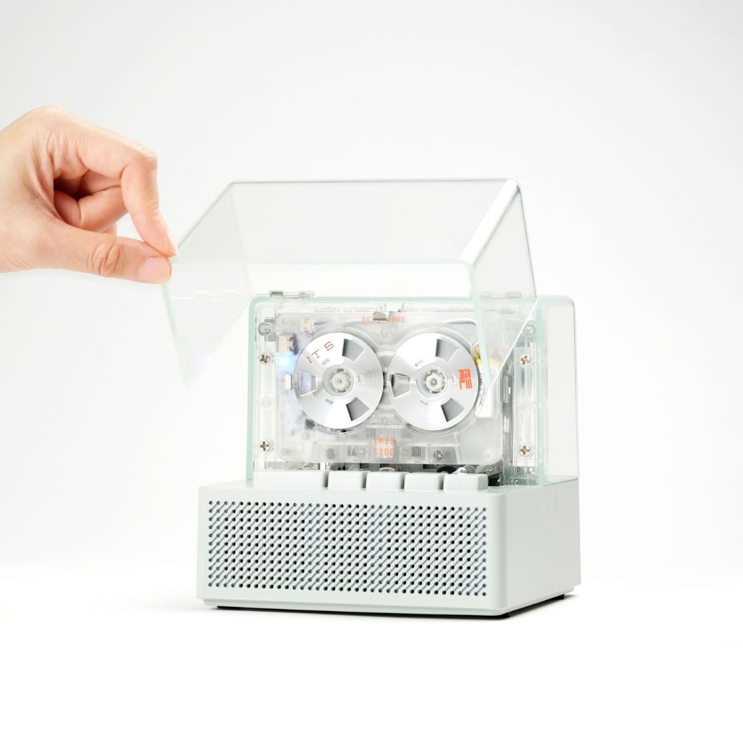 IT’S REAL Bluetooth Speaker + Cassette Player Combo, Grey