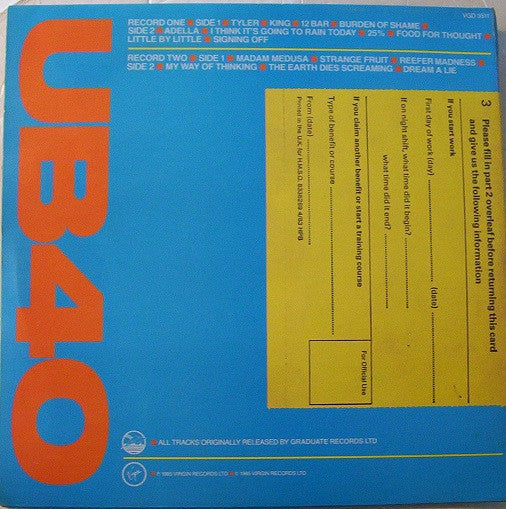 UB40 : The UB40 File (2xLP, Comp)