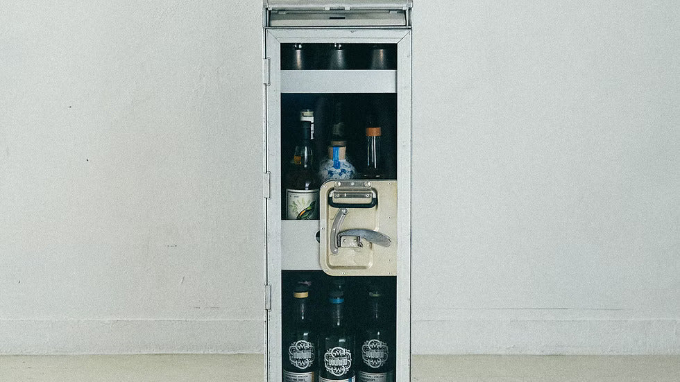 Whisky Trolley Cabinet, Denim