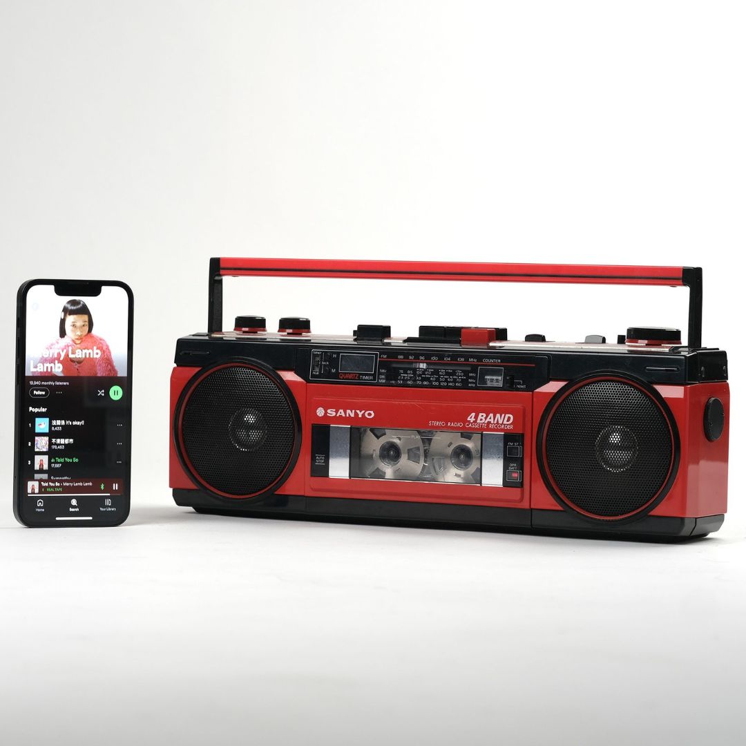 IT’S REAL Bluetooth Speaker + Cassette Player Combo, Grey