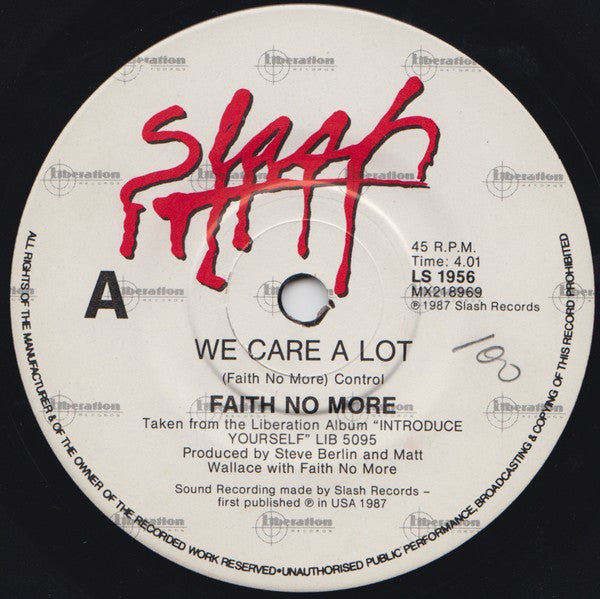 Faith No More : We Care A Lot (7", Single)