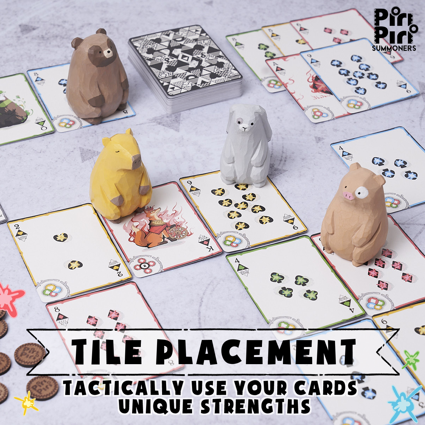 Piri Piri Summoners - Handcrafted Wooden Meeple Strategy Game