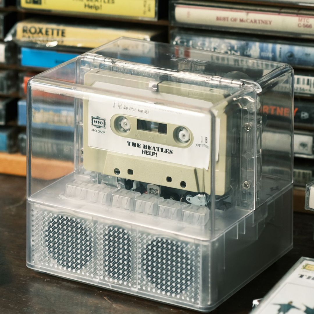 IT’S REAL Bluetooth Speaker + Cassette Player Combo, Transparent