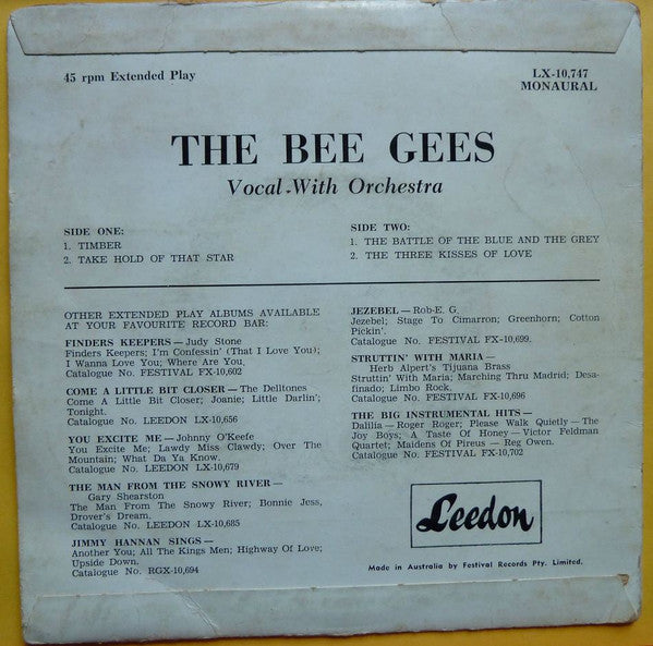 The Bee Gees* : The Bee Gees (7", EP, Mono)