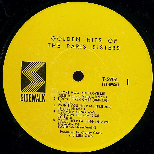 The Paris Sisters : Golden Hits Of The Paris Sisters (LP, Album)