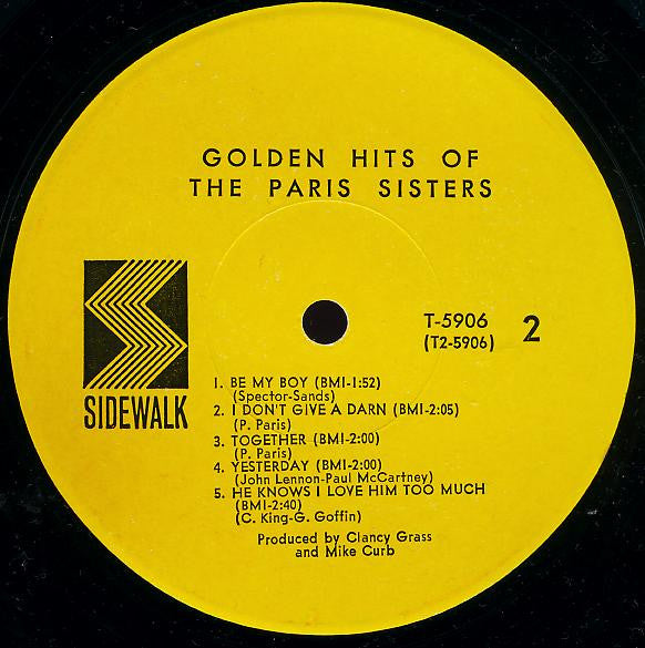 The Paris Sisters : Golden Hits Of The Paris Sisters (LP, Album)