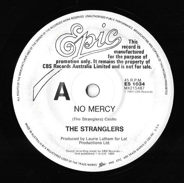 The Stranglers : No Mercy (7", Promo)