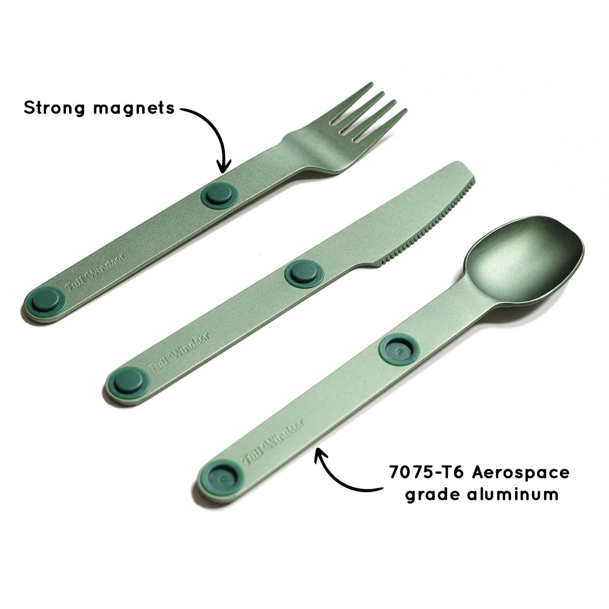Magware - Magnetic Flatware Single Set, Green