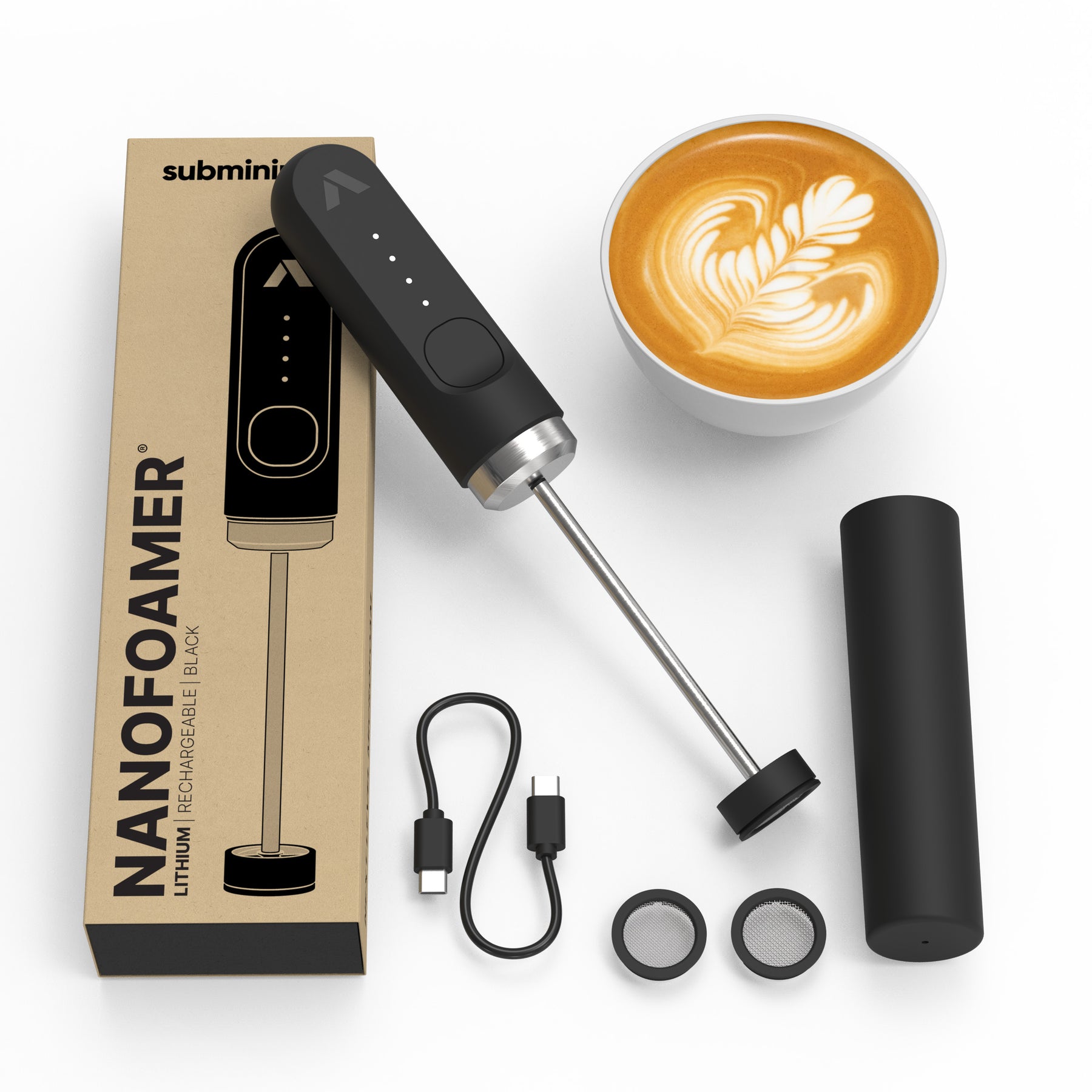 NanoFoamer Lithium Rechargeable Handheld Milk Foamer