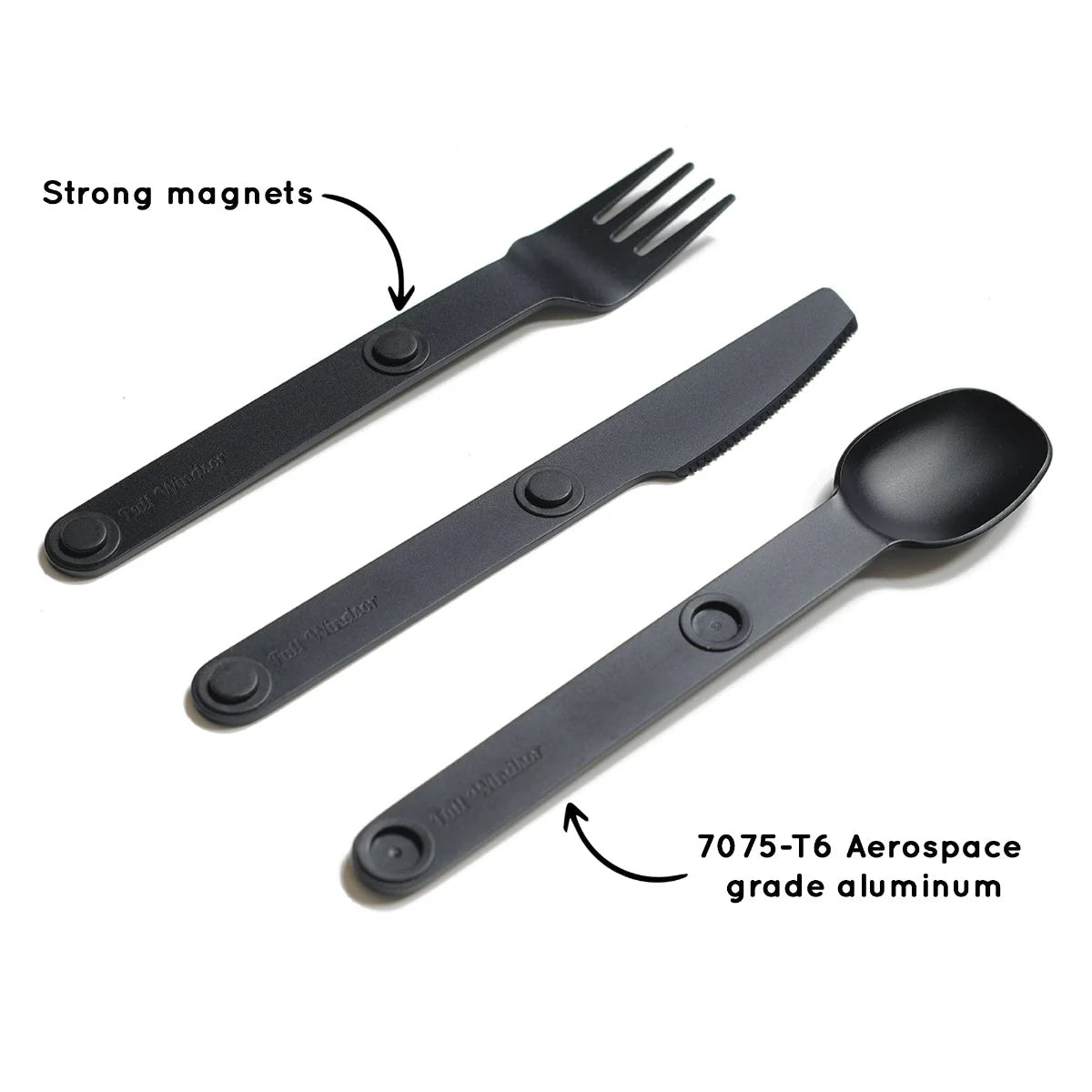 Magware - Magnetic Flatware Single Set, Black