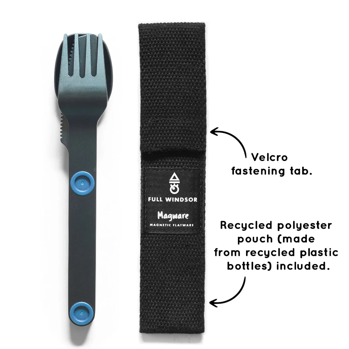 Magware - Magnetic Flatware Single Set, Blue