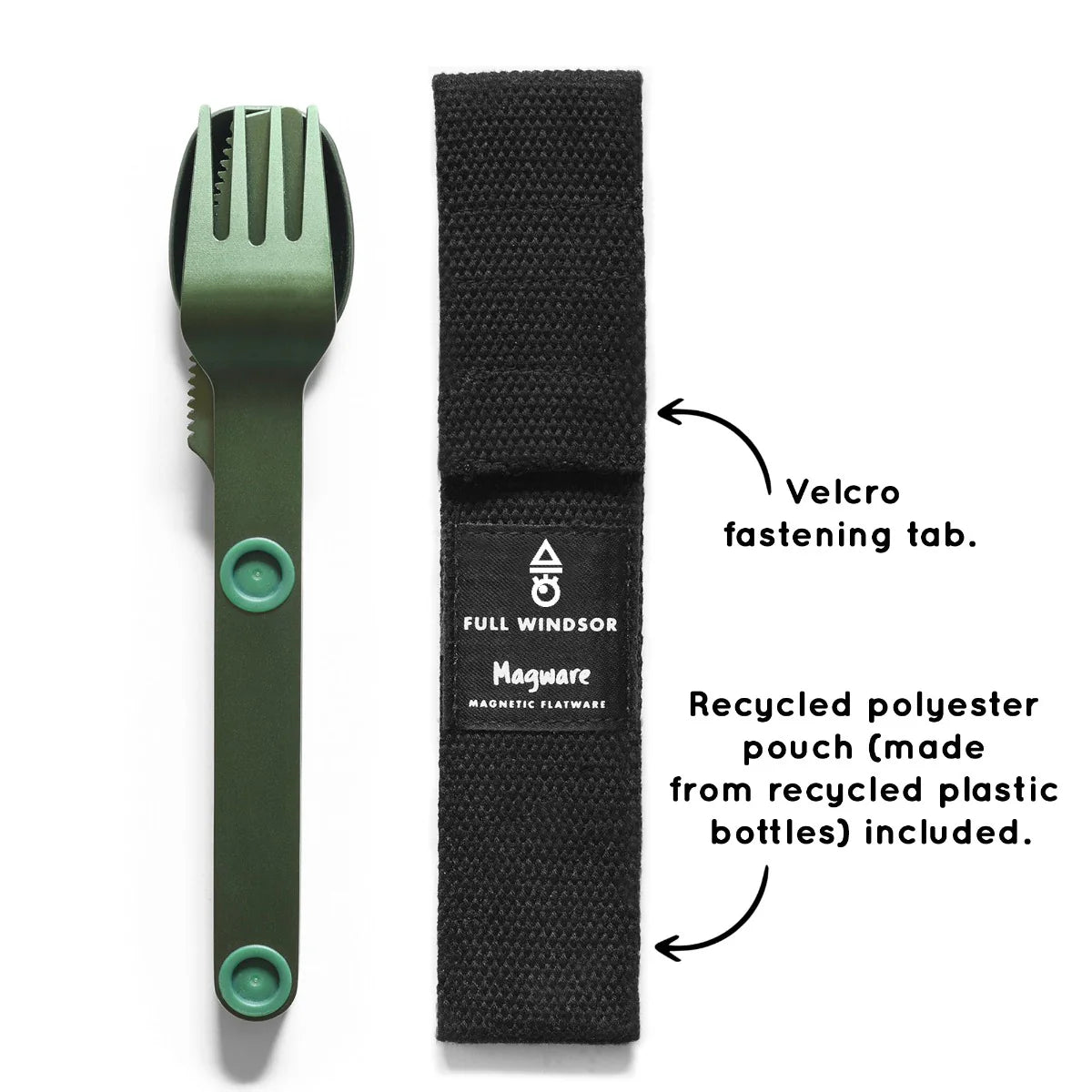 Magware - Magnetic Flatware Single Set, Green