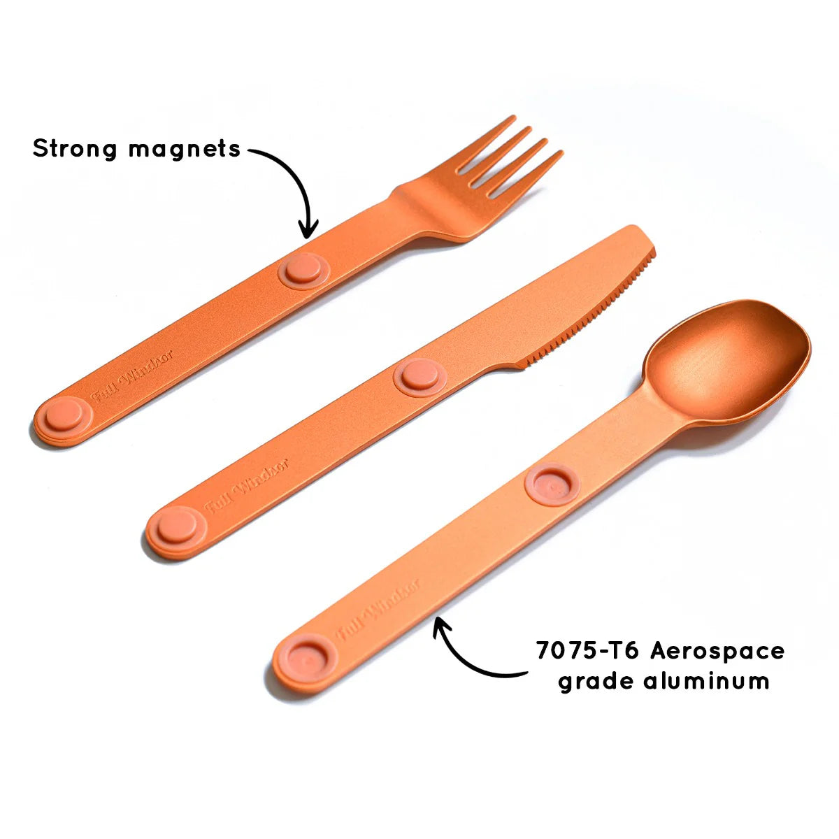 Magware - Magnetic Flatware Single Set, Orange