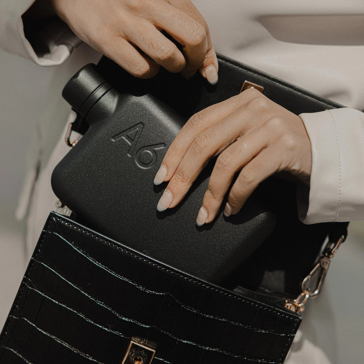 A6 Stainless Steel memobottle 500ml, Black