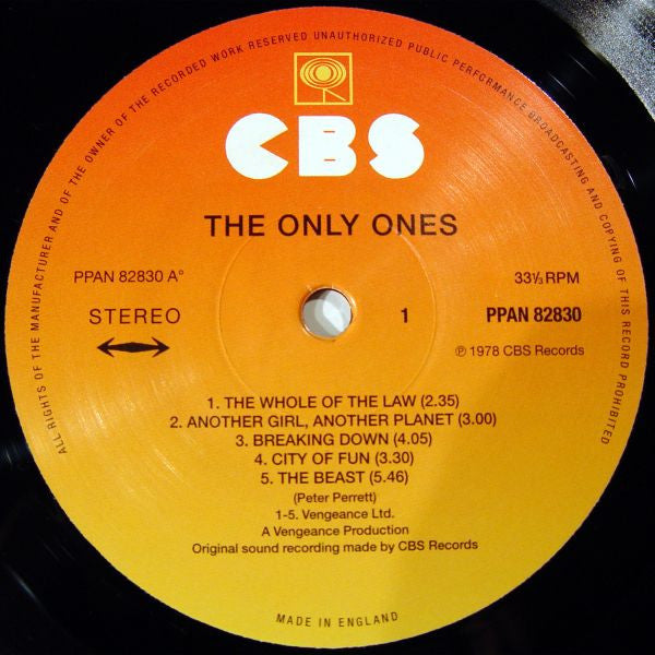 The Only Ones : The Only Ones (LP, Album, RE, Gat)