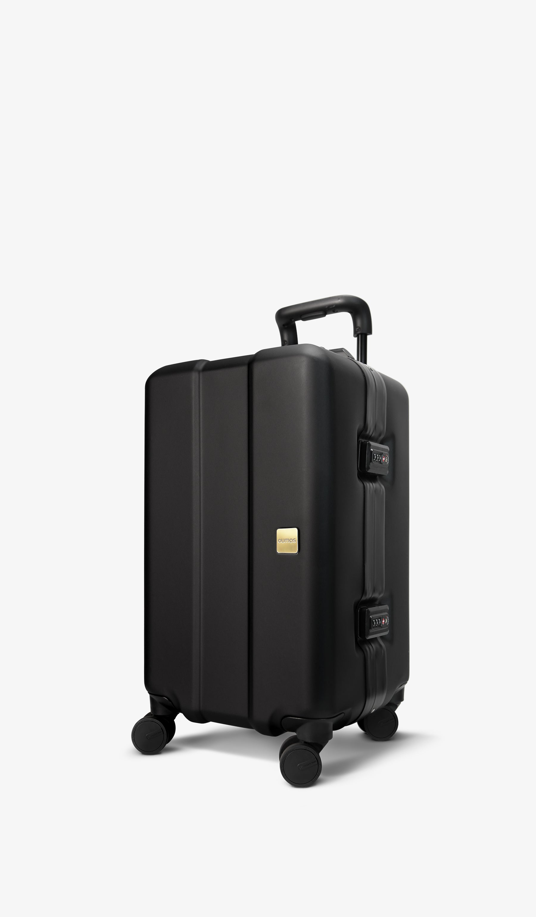 OUMOS 21" Cabin Trunk Luggage, Double Black 45L