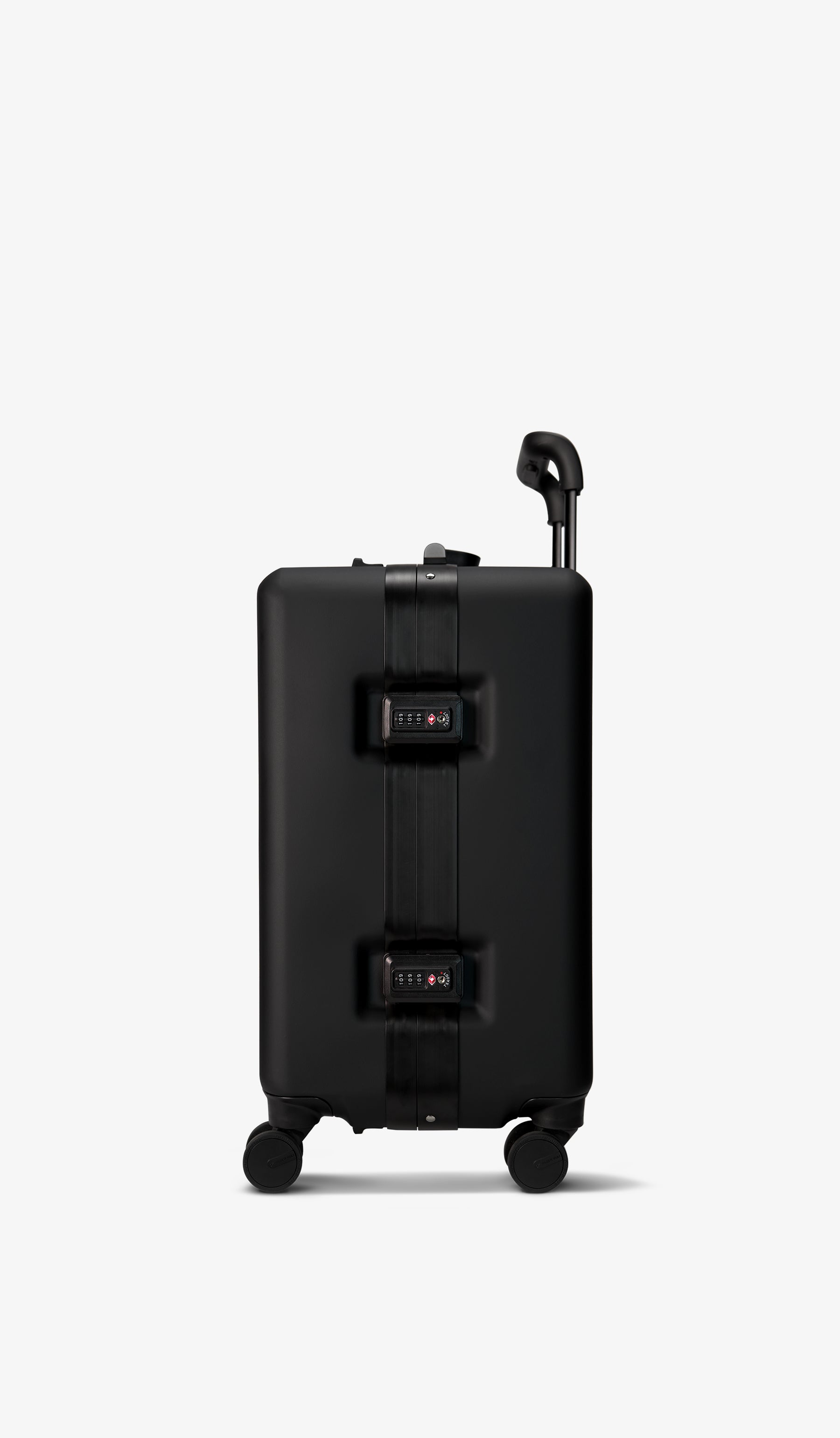 OUMOS 21" Cabin Trunk Luggage, Double Black 45L