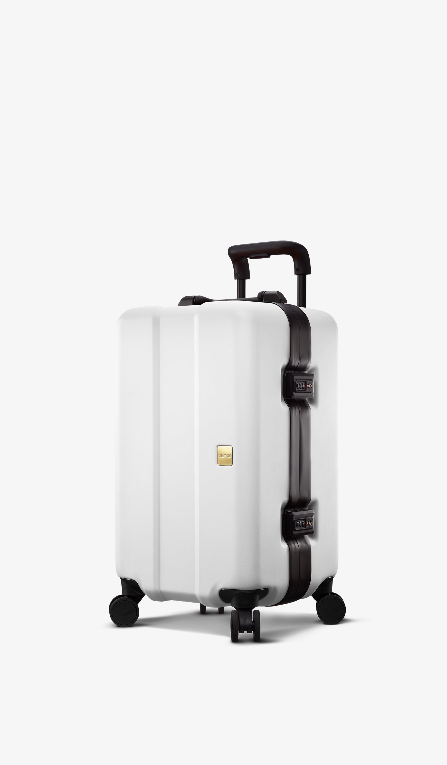 OUMOS 21" Cabin Trunk Luggage, Double White 45L