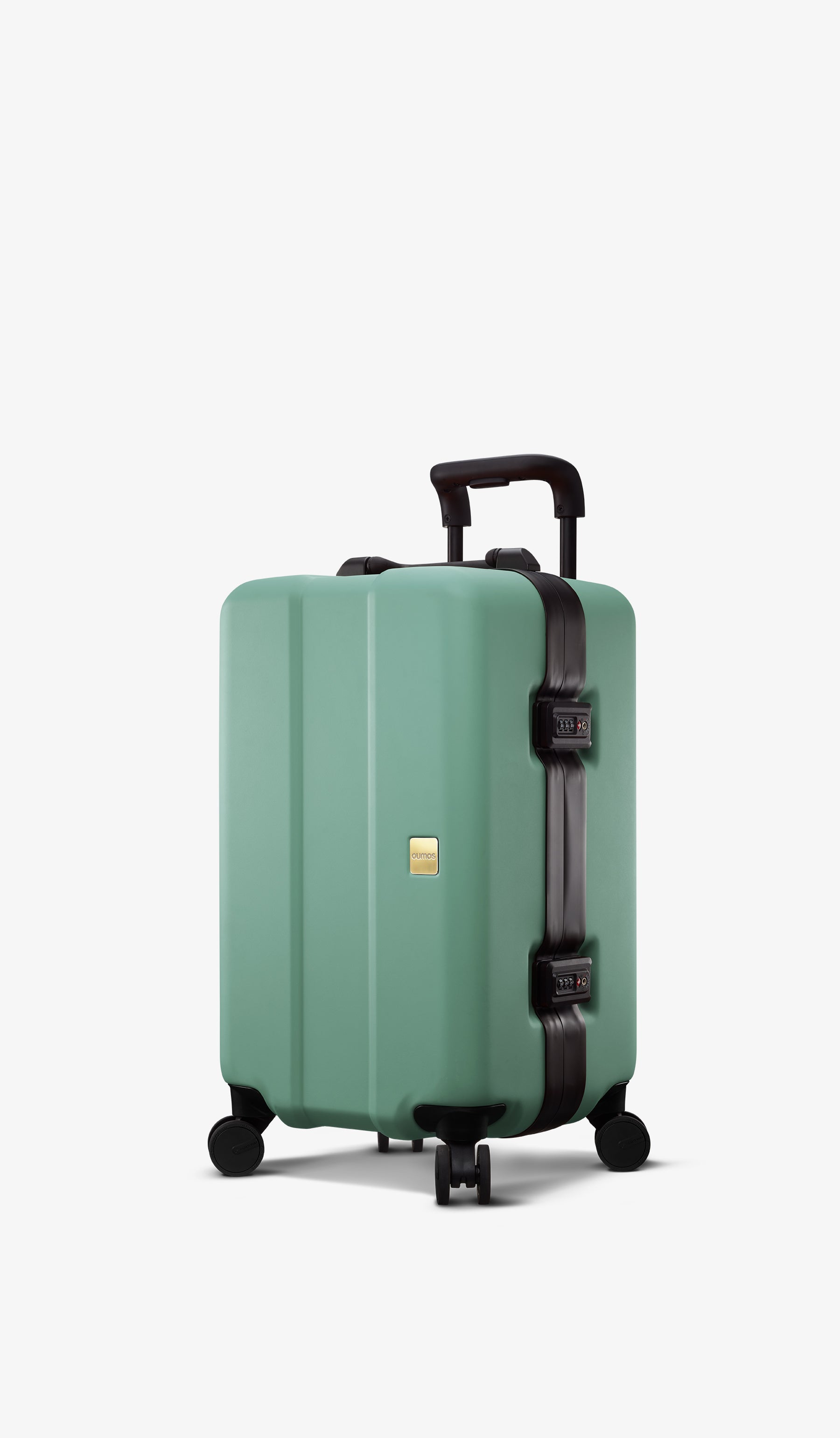 OUMOS 21" Cabin Trunk Luggage, Green Vintage 45L