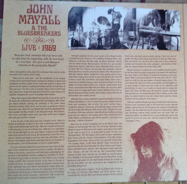 John Mayall & The Bluesbreakers : Live: 1969 (2xLP, Album)