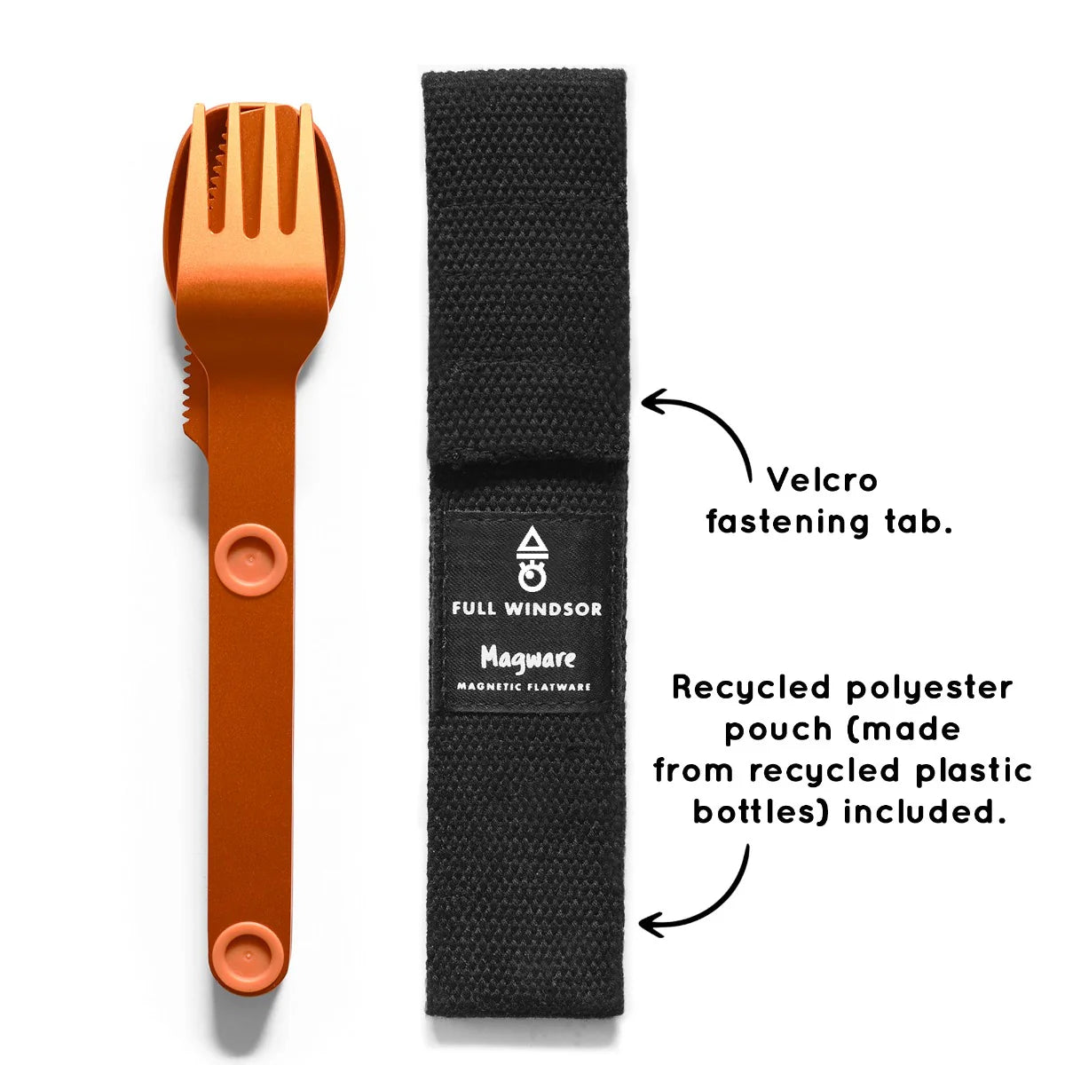 Magware - Magnetic Flatware Single Set, Orange