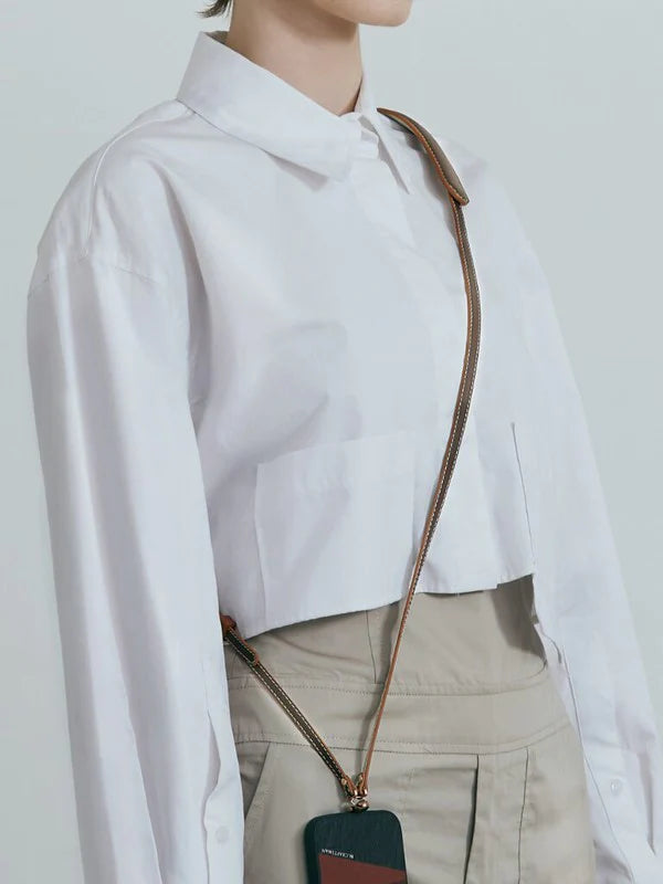 Planeta Microfibre Leather Crossbody Phone Strap, Light Brown | M.Craftsman - Wake Concept Store