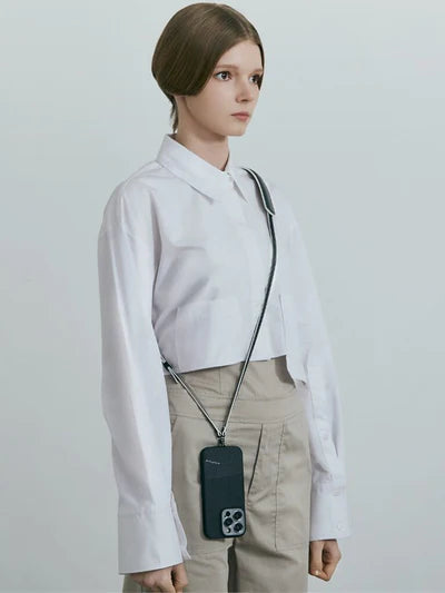 Planeta Genuine Leather Crossbody Phone Strap, Black | M.Craftsman - Wake Concept Store