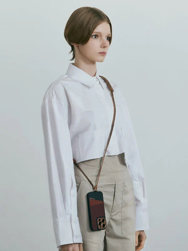 Planeta Microfibre Leather Crossbody Phone Strap, Light Brown | M.Craftsman - Wake Concept Store