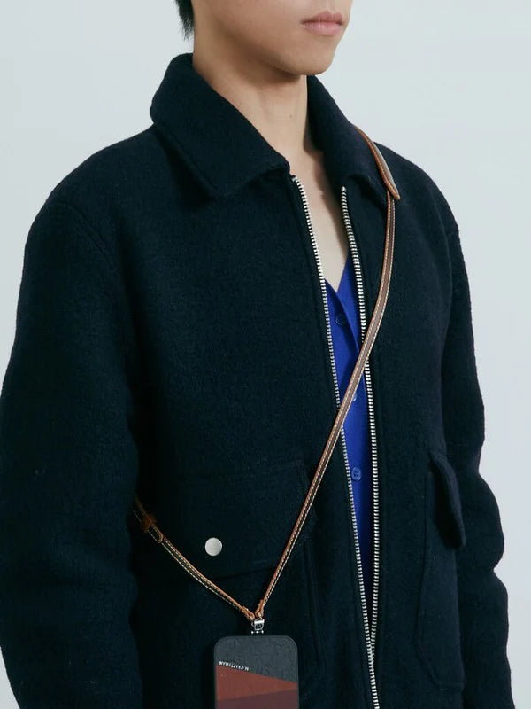 Planeta Microfibre Leather Crossbody Phone Strap, Light Brown | M.Craftsman - Wake Concept Store