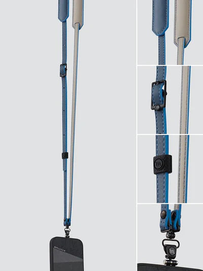 Planeta Genuine Leather Crossbody Phone Strap, Blue | M.Craftsman - Wake Concept Store
