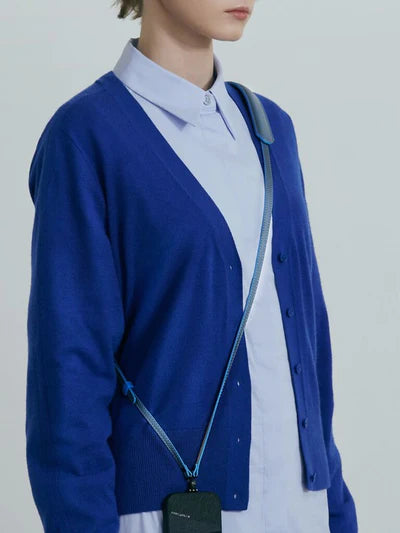 Planeta Genuine Leather Crossbody Phone Strap, Blue | M.Craftsman - Wake Concept Store