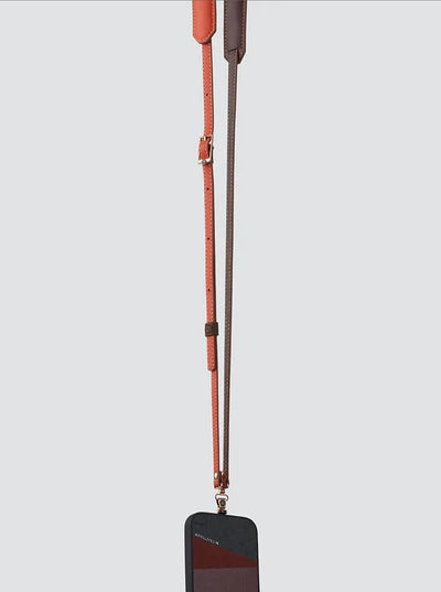 Planeta Genuine Leather Crossbody Phone Strap, Orange | M.Craftsman - Wake Concept Store