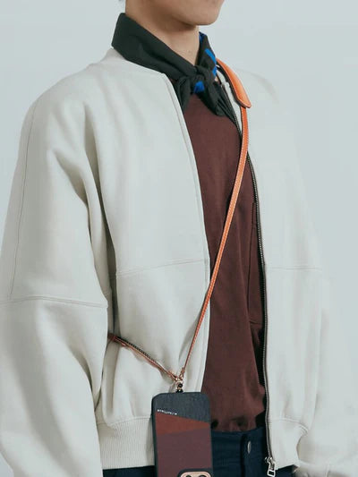 Planeta Genuine Leather Crossbody Phone Strap, Orange | M.Craftsman - Wake Concept Store