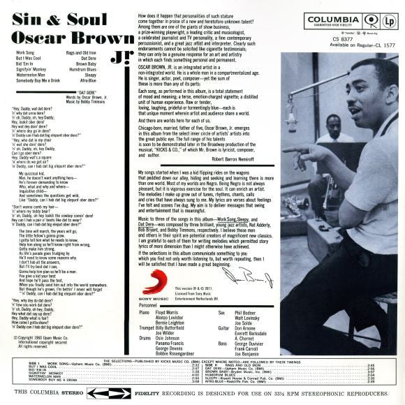 Oscar Brown Jr. : Sin & Soul (LP, Album, RE, RM)