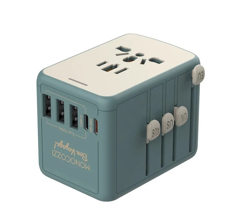 Bon Voyage Travel Adaptor with 35W with 3x USB and 2x USB-C PD Connector | Monocozzi - Wake Concept Store