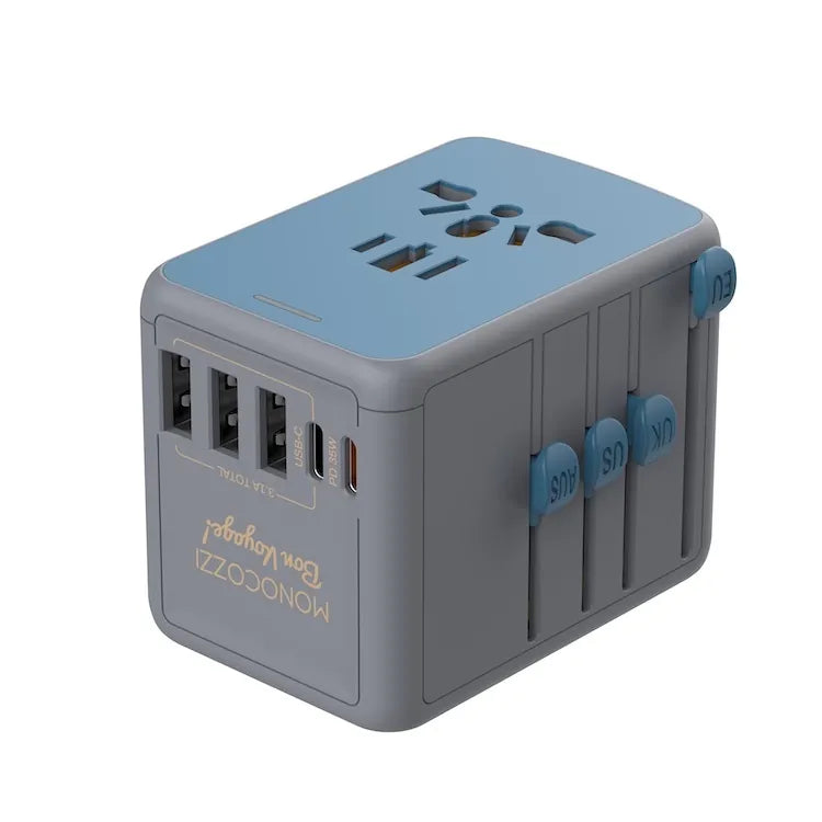 Bon Voyage Travel Adaptor with 35W with 3x USB and 2x USB-C PD Connector | Monocozzi - Wake Concept Store
