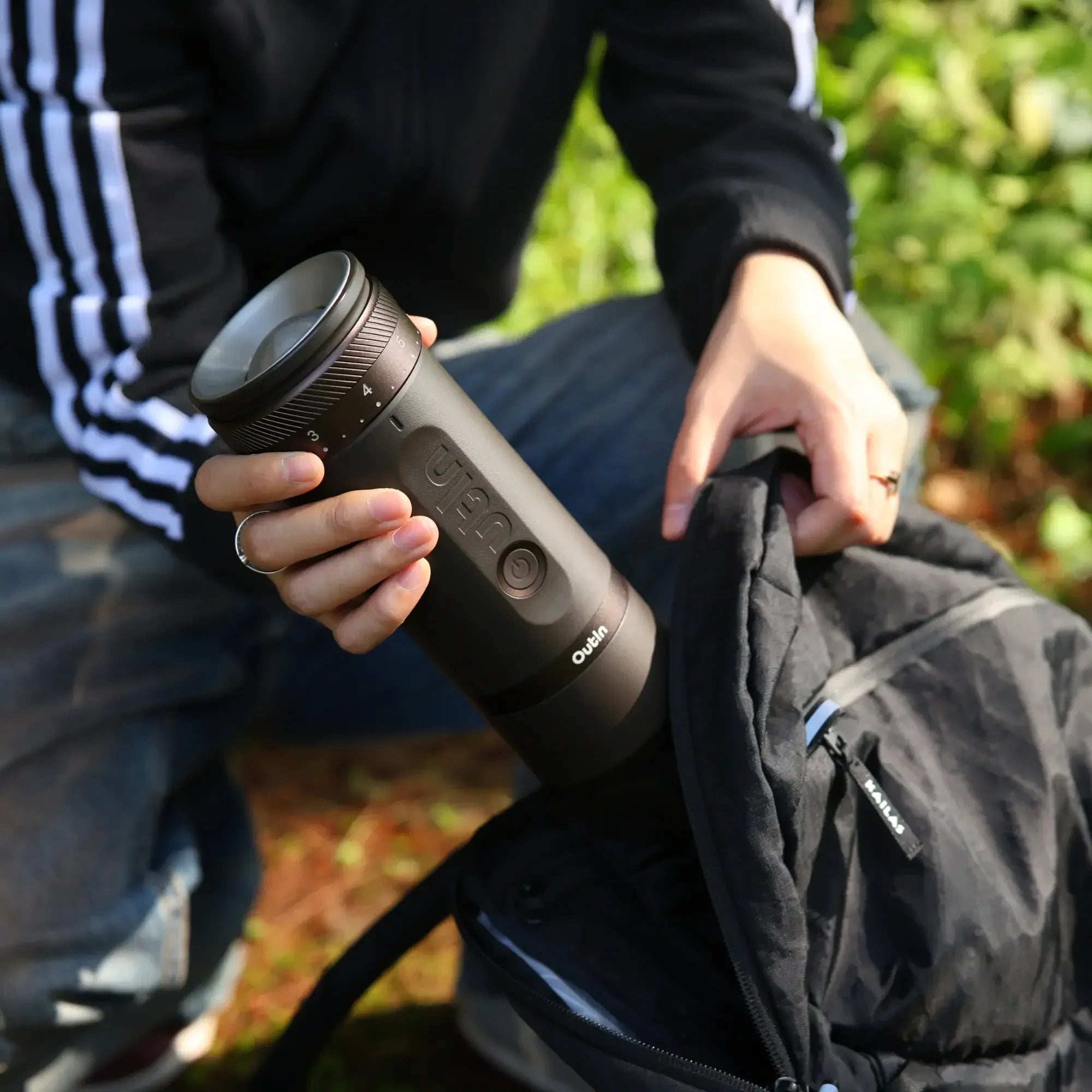 Fino Portable Electric Coffee Grinder, Tundra Brown