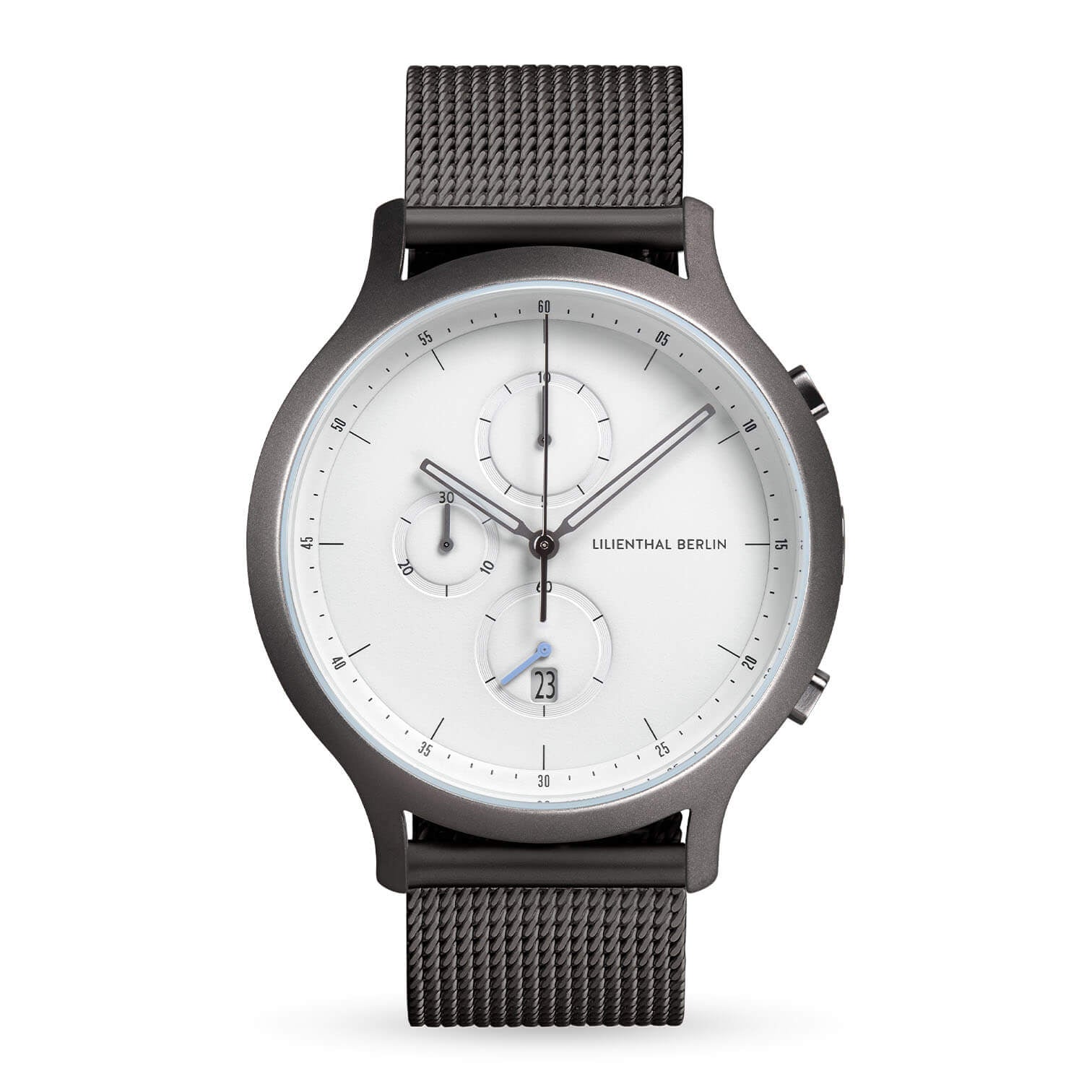 Chronograph, Dark Silver White/ Stainless Steel Strap