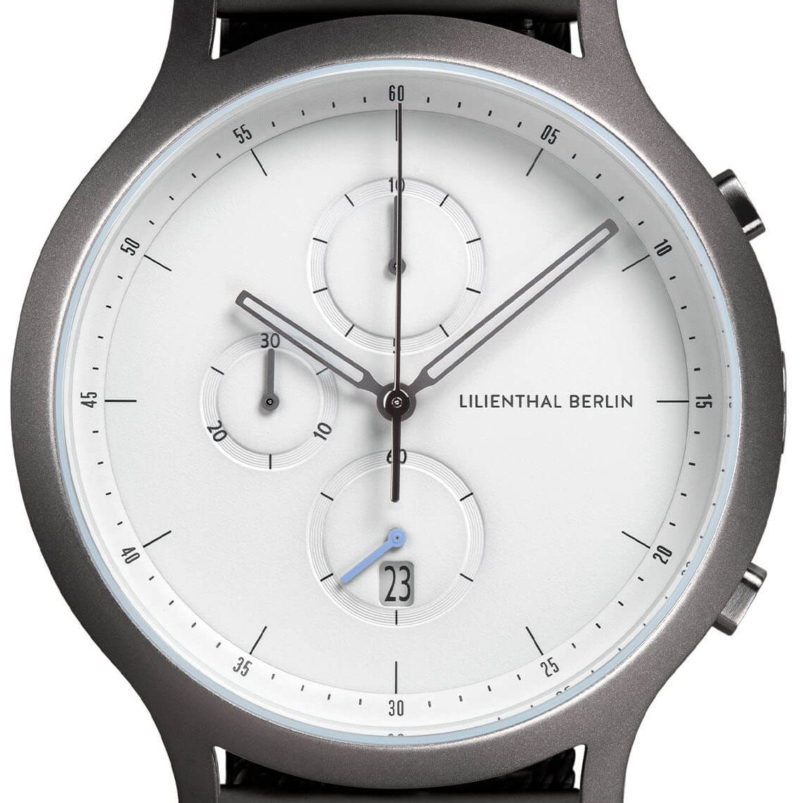 Chronograph, Dark Silver White/ Stainless Steel Strap
