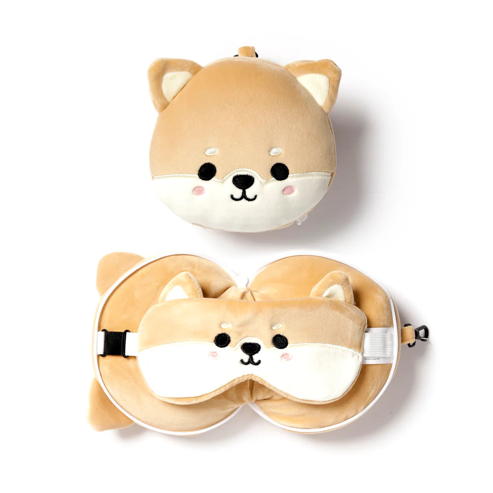 Shiba Inu Dog Travel Pillow Set