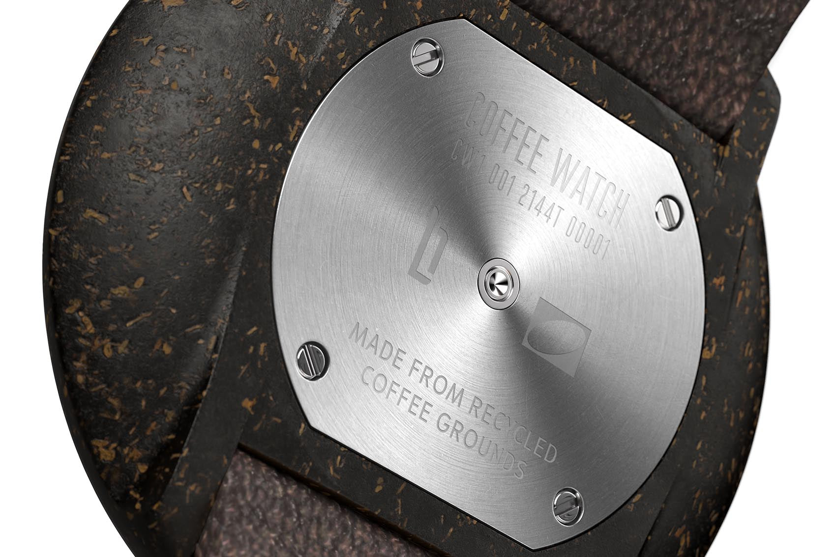 Coffee Watch, Espresso/ Brown Leather Strap