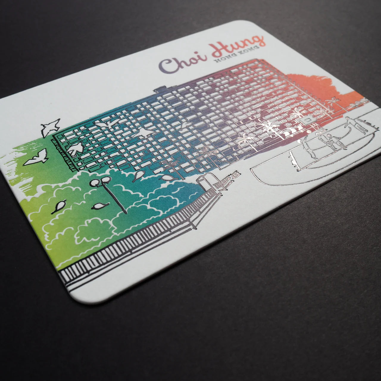 Hong Kong District Letterpress Postcard