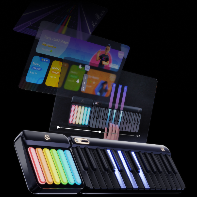 PopuPiano Smart Keyboard, Black