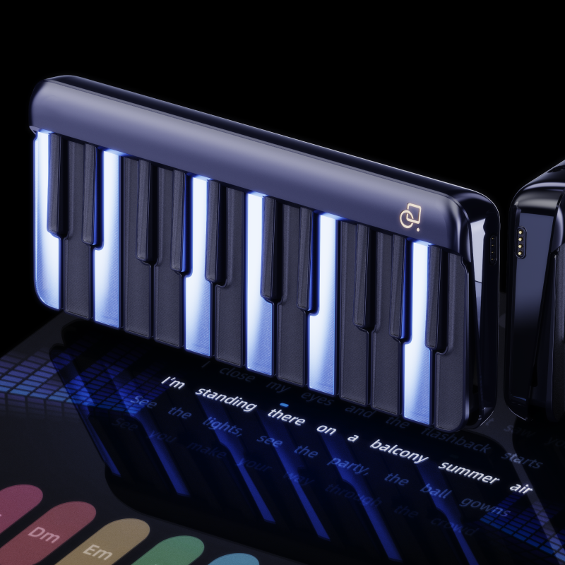 PopuPiano Smart Keyboard, Black