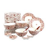 Hong Kong Toile Chinese Dining (Set For 2), Red by Faux | Young Soy - Wake Concept Store