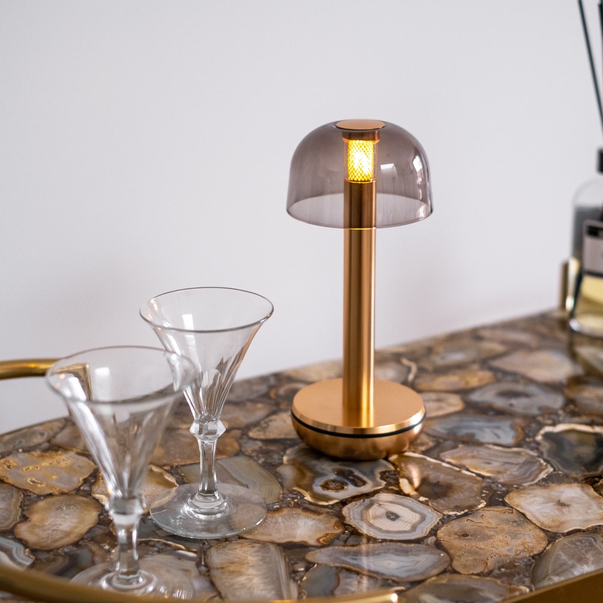 Two Gold Smoked Cordless Table Lamp | Humble - Wake Concept Store